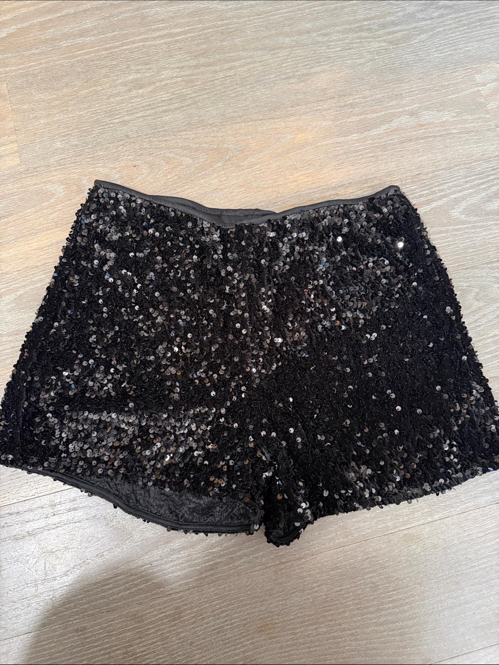 Mango Black Sequin High-Waist Women's Shorts